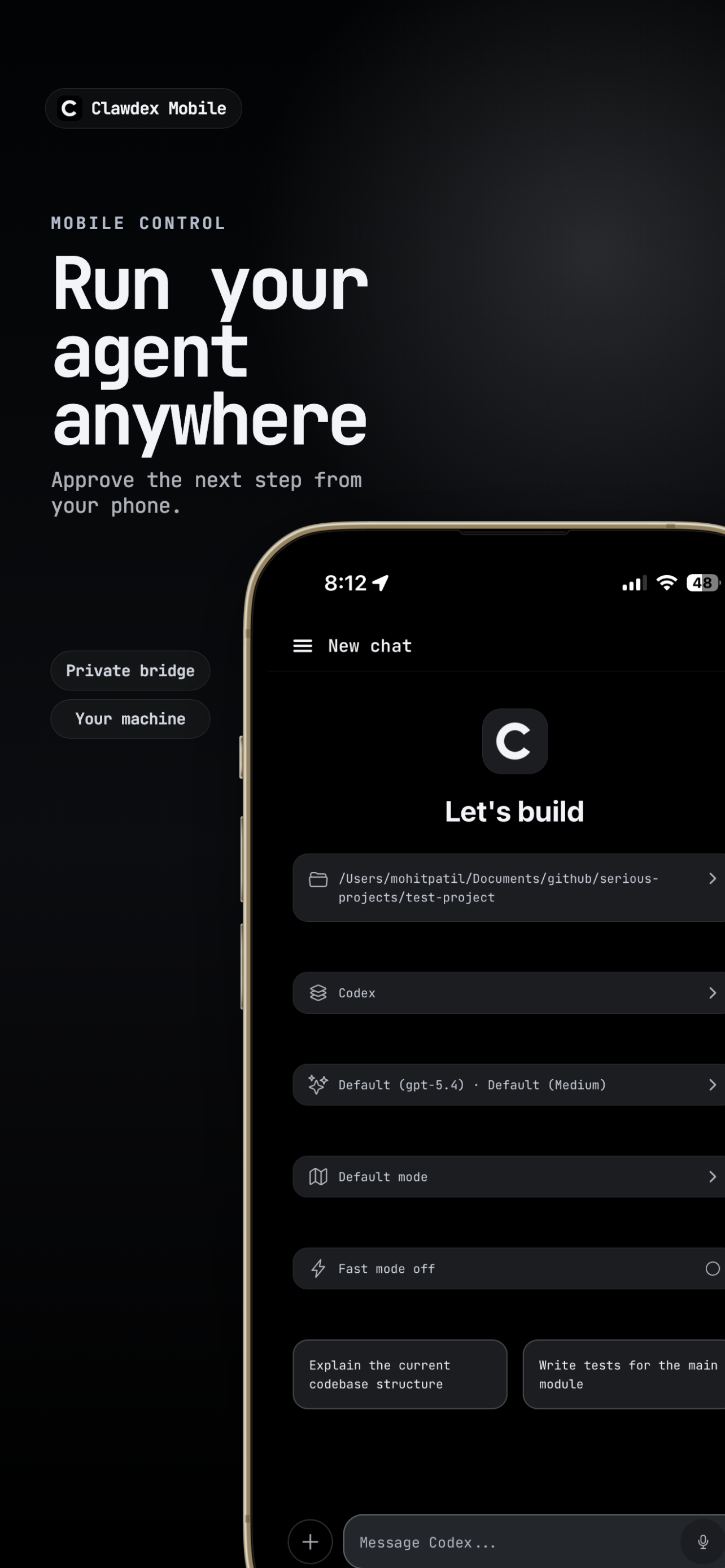 Clawdex Mobile App Store screenshot about running your workflow from anywhere.